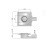 Rysunek techniczny - TIRANA kratka odpływowa 150x150mm, DN50, chrom