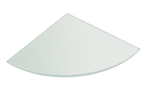 Półka narożna 200x200x8mm, szkło mleczne