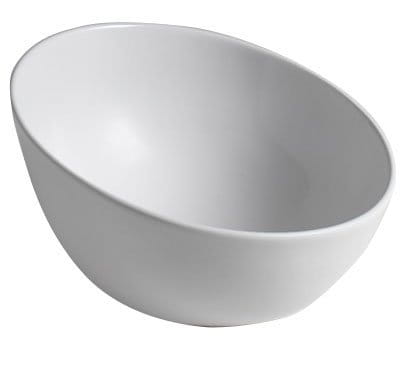DOME OBLIQUO umywalka ceramiczna nablatowa wysoka , Ø 44,5cm, biały
