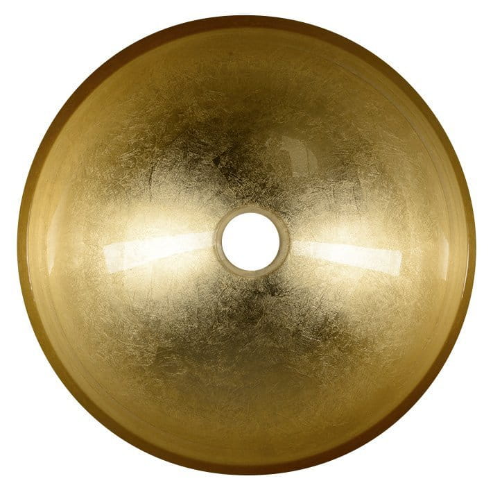 MURANO BLACK-GOLD umywalka szklana nablatowa, średnica 40cm, czarny/złoto #4