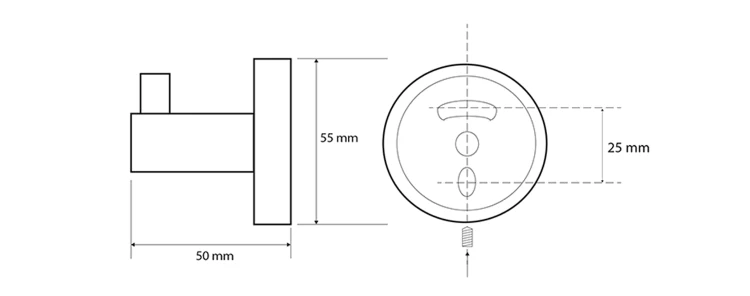 Rysunek techniczny - X-ROUND BLACK haczyk, czarny mat