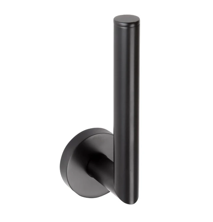 X-ROUND BLACK rezerwowy wieszak na papier toaletowy, czarny mat