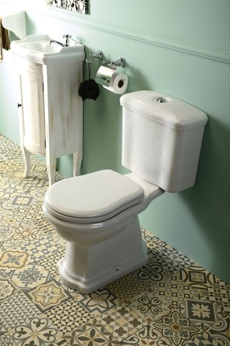 RETRO kompakt WC, odpływ poziomy, biały-chrom #2