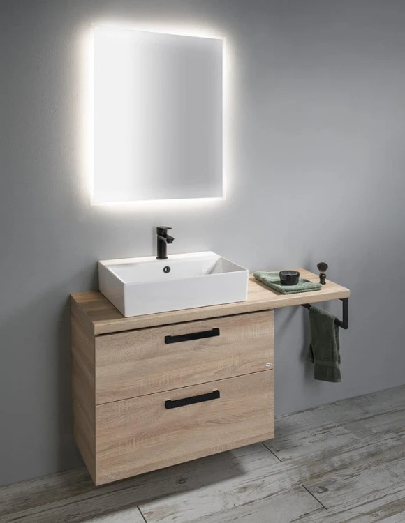 VEGA szafka umywalkowa 72x57,6x43,8cm, 2 szuflady, dąb platin #2