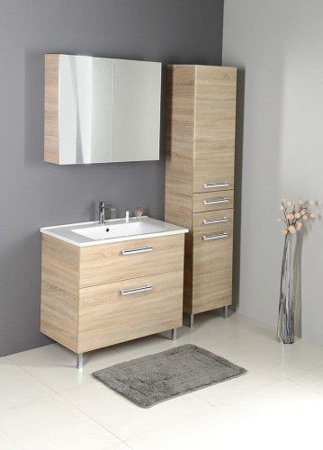 VEGA słupek wysoki z koszem na bieliznę 40x184x31cm, dąb platin #2