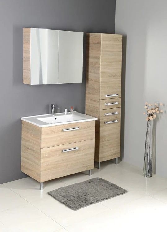 VEGA słupek wysoki z koszem na bieliznę 40x184x31cm, dąb platin #2