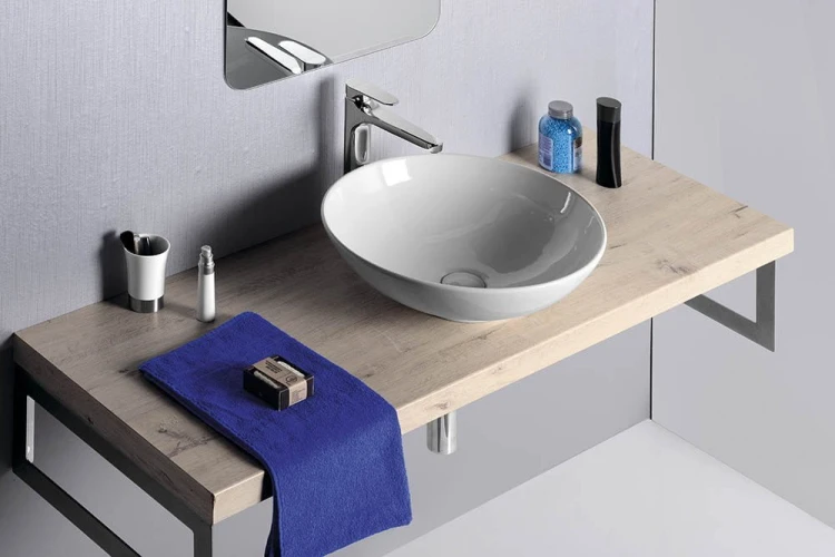DIMP umywalka ceramiczna nablatowa, Ø 46cm, biały #4