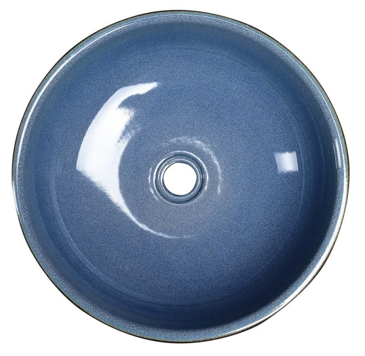 PRIORI umywalka ceramiczna nablatowa Ø 41 cm, niebieski/szary #2