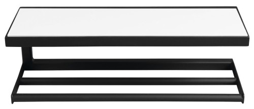 SKA półka ścienna z relingiem, 450x140x160mm, czarny mat
