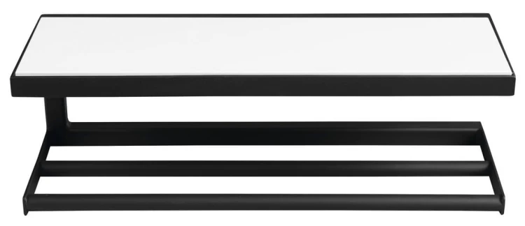 SKA półka ścienna z relingiem, 450x140x160mm, czarny mat