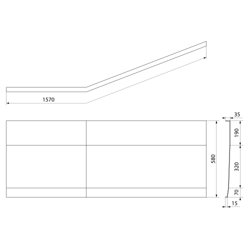 Rysunek techniczny - TIGRA 150 L obudowa czołowa, biała
