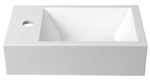 AMAROK umywalka kompozytowa 40x22cm, biała, bateria z lewej strony #2