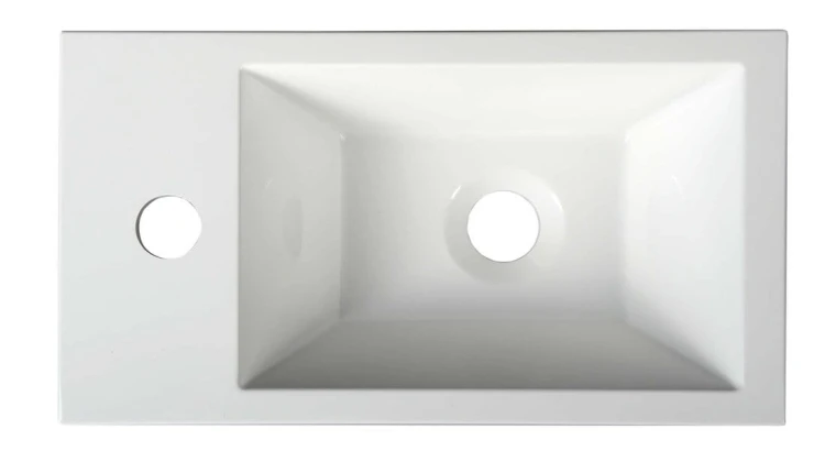 AMAROK umywalka kompozytowa 40x22cm, biała, bateria z lewej strony #3