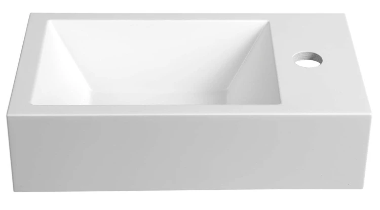 AMAROK umywalka kompozytowa 40x22cm, biała, bateria z prawej strony #5
