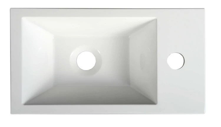 AMAROK umywalka kompozytowa 40x22cm, biała, bateria z prawej strony #6