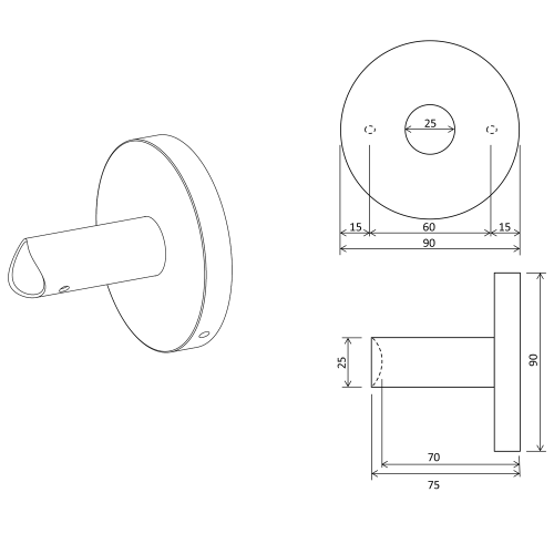 Rysunek techniczny - Adapter do bezpośredniego połączenia kabla, profile okrągłe