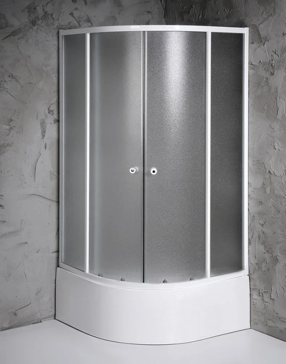 ARLEN kabina prysznicowa półokrągła niska 900x900x1500 mm, szkło Brick