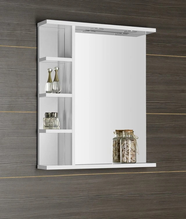 KORIN lustro z oświetleniem LED i półkami 60x70x12cm #3