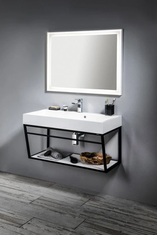 FLUT Lustro z podświetleniem LED 90x70cm, białe #2