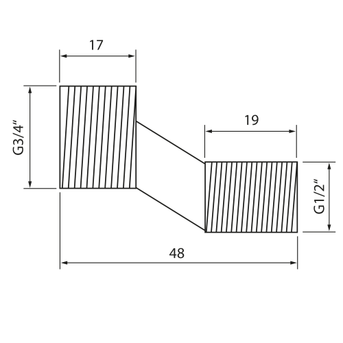 Rysunek techniczny - Mimośrody 1/2" x 3/4" para