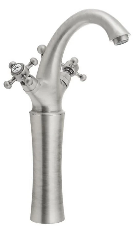 ANTEA bateria umywalkowa wysoka z odpływem, wysokość 300mm, nikiel szczotkowany