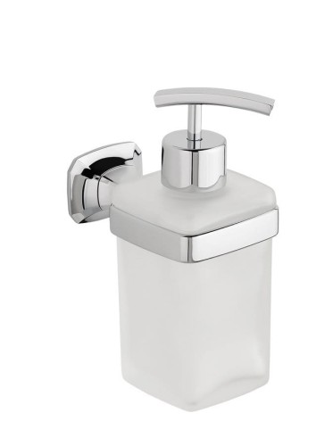 AIDA dozownik mydła 270 ml, szkło mleczne, chrom