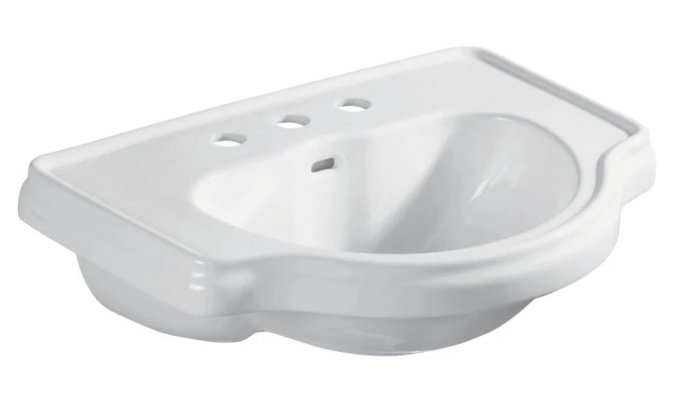 RETRO umywalka ceramiczna 62x45,5cm, wpuszczana w blat, 3 otwory na baterię, biały