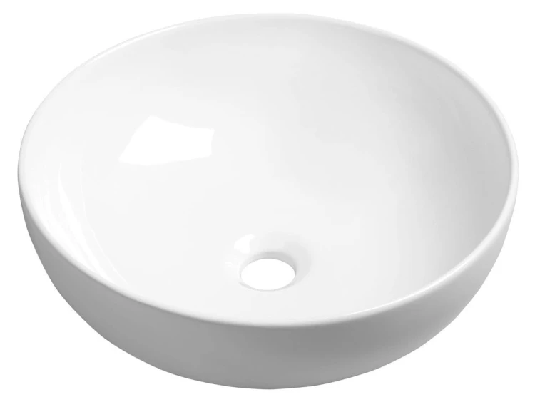 RONDANE umywalka ceramiczna nablatowa, średnica 41cm, biały