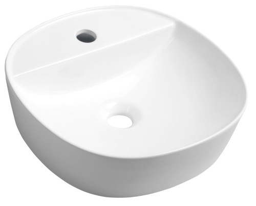 LUGANO umywalka ceramiczna nablatowa, średnica 40cm, biały