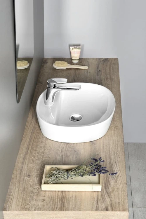LUGANO umywalka ceramiczna nablatowa, średnica 40cm, biały #4
