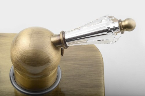 KIRKÉ CRYSTAL bateria prysznicowa, podtynkowa, 2 wyjścia, uchwyt kryształ, brąz #2