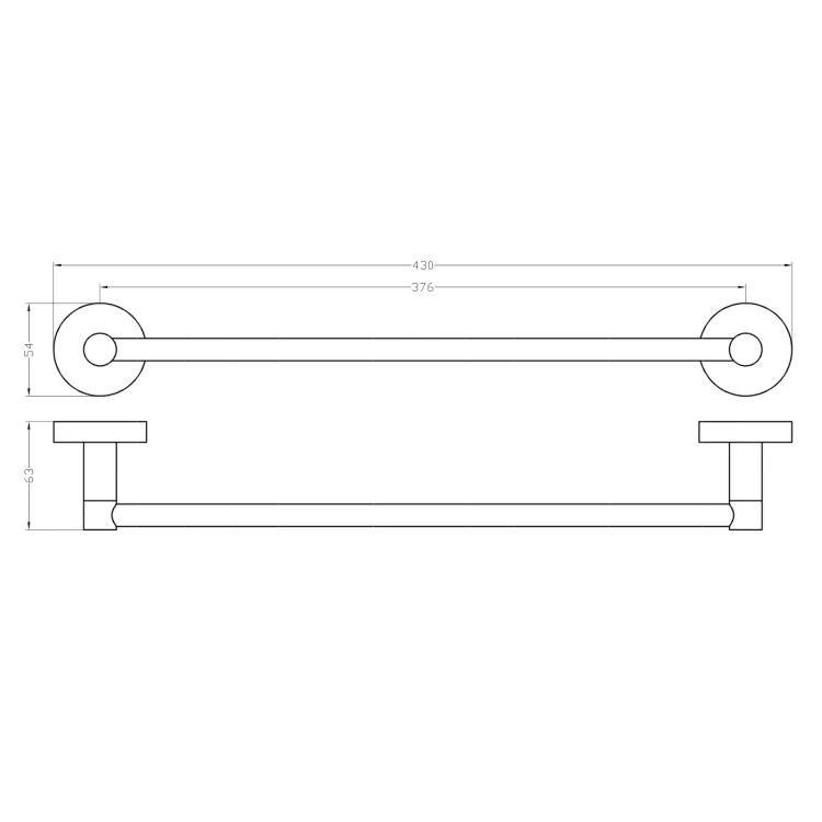 Rysunek techniczny - Wieszak na ręcznik magnetyczny 43cm