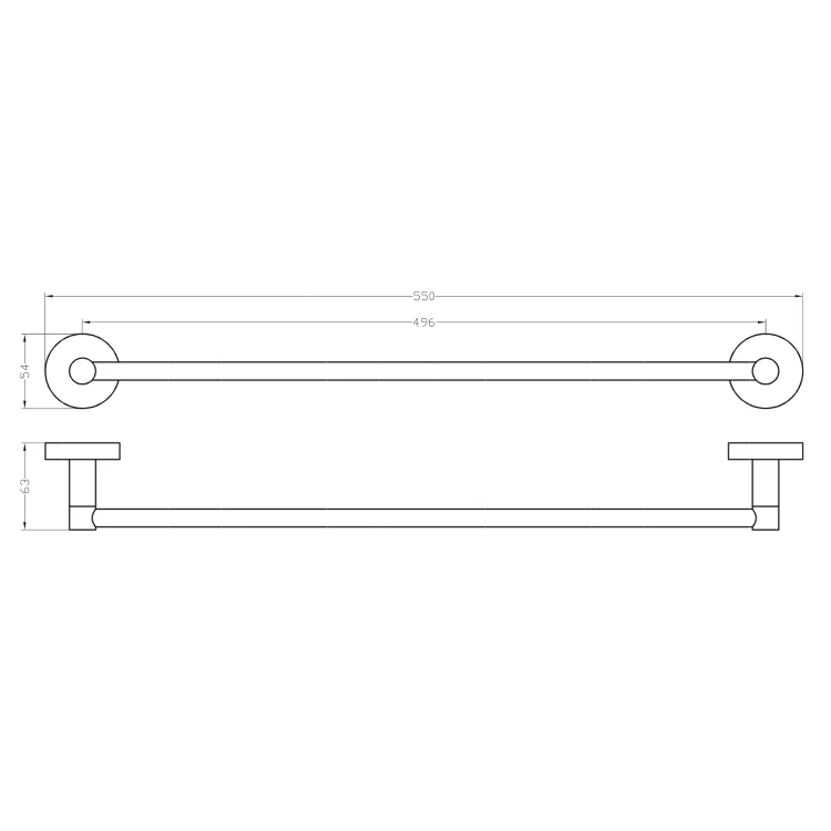 Rysunek techniczny - Wieszak na ręcznik magnetyczny 55cm