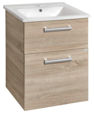VEGA szafka umywalkowa 51,5x72,6x43,6cm, 2 szuflady, dąb platin