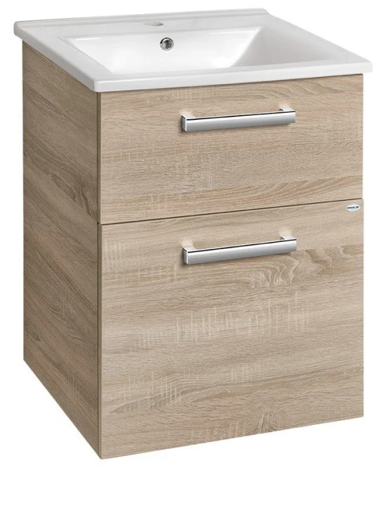 VEGA szafka umywalkowa 51,5x72,6x43,6cm, 2 szuflady, dąb platin