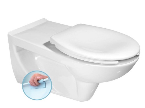 HANDICAP WC wiszące przedłużone, Rimless, 37,5x73cm, biały