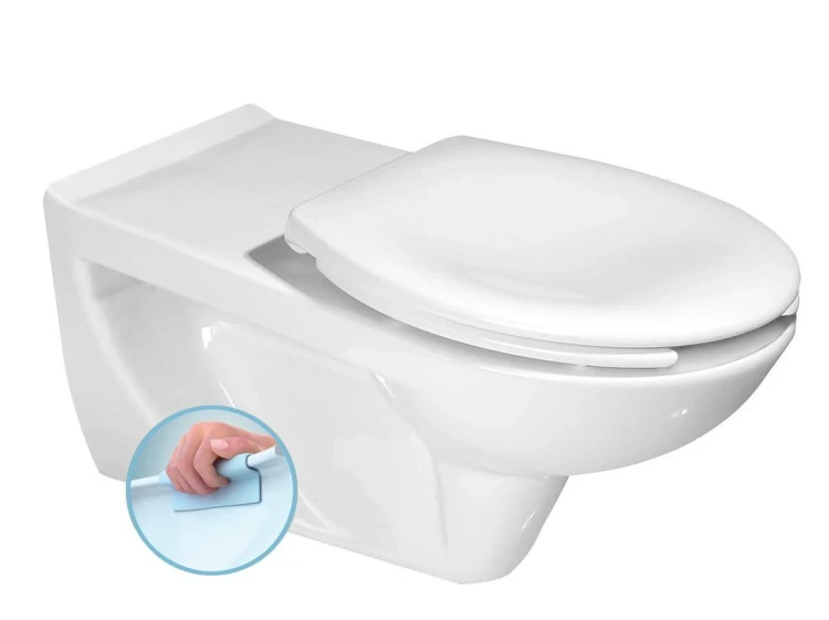HANDICAP WC wiszące przedłużone, Rimless, 37,5x73cm, biały