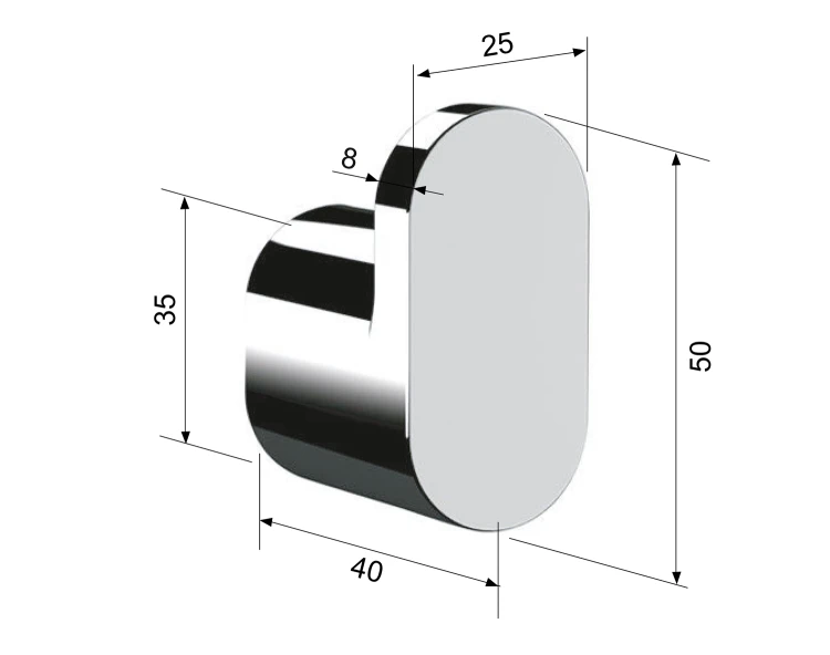 Rysunek techniczny - FLORI wieszak, chrom