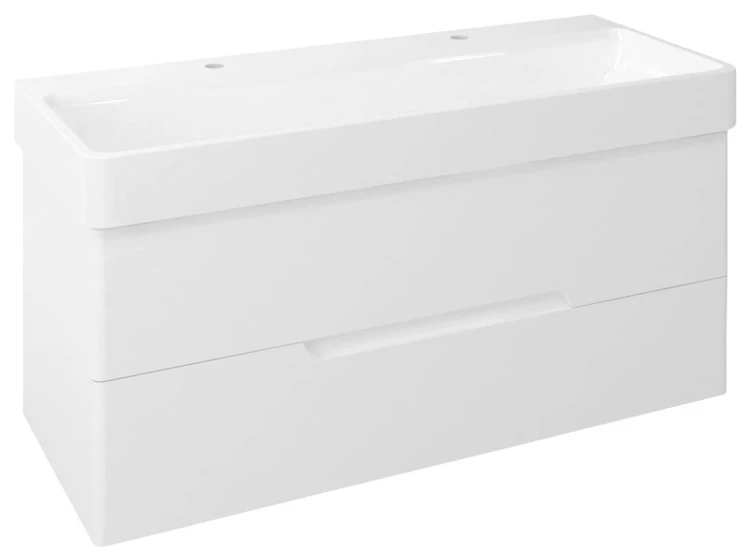 MEDIENA szafka umywalkowa 117x51x48,5cm, biały mat/biały mat
