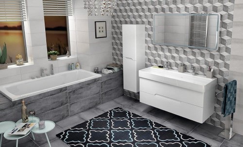 MEDIENA szafka umywalkowa 117x51x48,5cm, biały mat/biały mat #2
