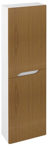 MEDIENA szafka wysoka 40x140x20cm, 2 drzwiczki, lewa/prawa, biały mat/dąb natural