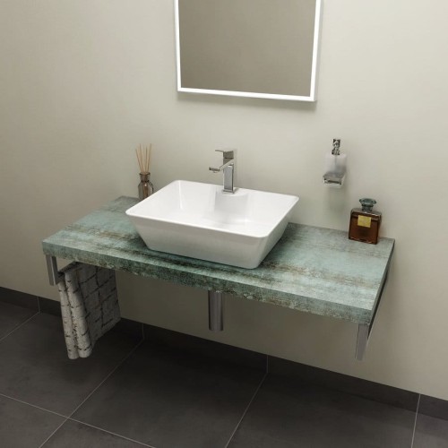 AVICE blat pod umywalkę 90x50cm, grubość 5cm, Aquamarine