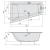 Rysunek techniczny - TRIANGL L SLIM wanna asymetryczna 180x120x50cm, biała