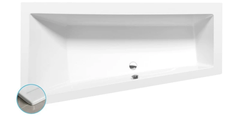 ANDRA L SLIM wanna asymetryczna 180x90x45cm, biała