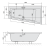 Rysunek techniczny - ANDRA R SLIM wanna asymetryczna 180x90x45cm, biała