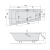 Rysunek techniczny - ANDRA L SLIM wanna asymetryczna 170x90x45cm, biała