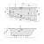 Rysunek techniczny - ANDRA R SLIM wanna asymetryczna 170x90x45cm, biała