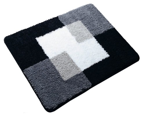COINS dywanik łazienkowy 55x50cm z antypoślizgiem, polyester, szary
