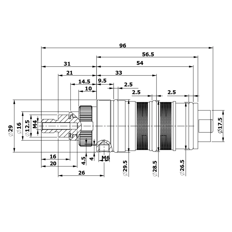 Rysunek techniczny - Głowica termostatyczna zapasowa