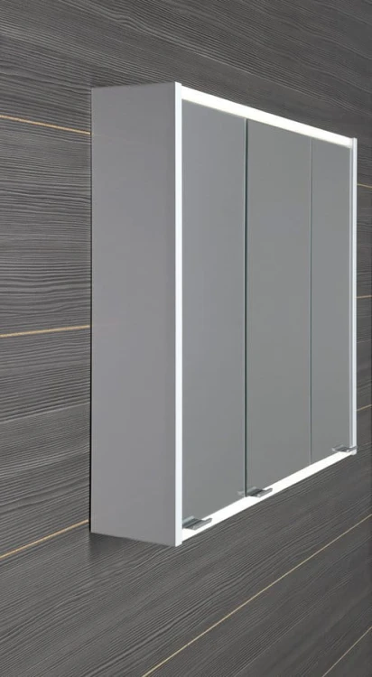 BATU szafka z lustrem 80x71x15cm, 2x oświetlenie LED, biały połysk #3